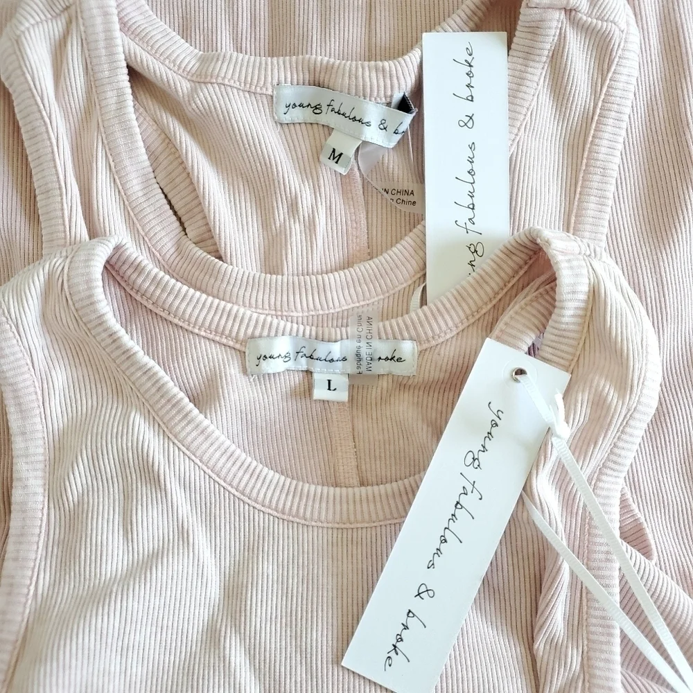 New Young Fabulous & Broke Robbie Blush Tank Midi Dress NWT